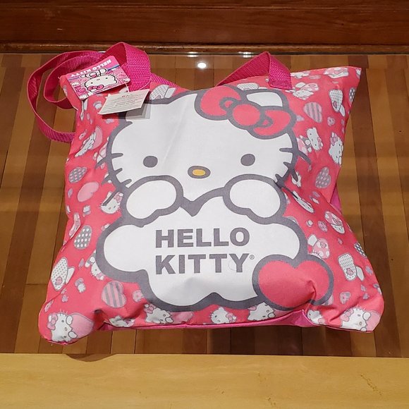 NWT Hello Kitty Large Pink Tote Bag With Zipper - Picture 1 of 4